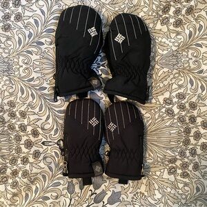 Columbia Black Waterproof Toddler and Infant Mittens
